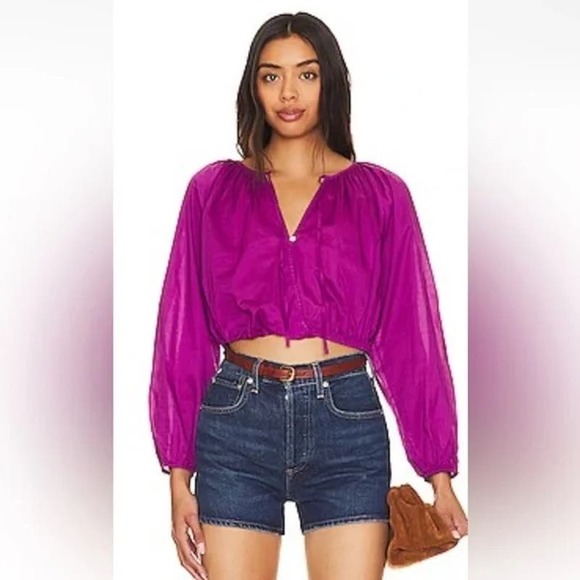 Rails Tops - RAILS NWT $168 Katia Midriff Billowy Style Berry Size S